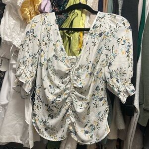 Abercrombie smock back floral blouse